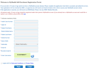 My Health Patient Portal Register
