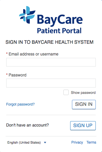 BayCare Patient Portal Login