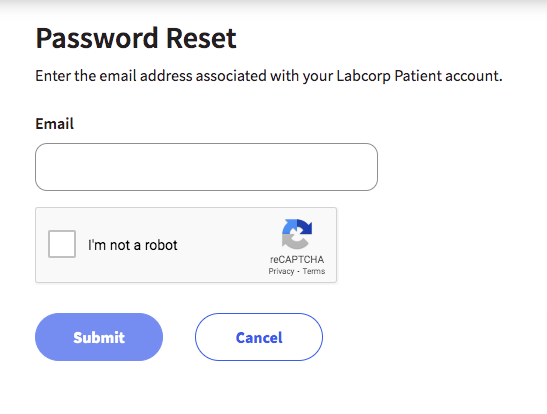 How to reset LabCorp Patient Portal Login Password