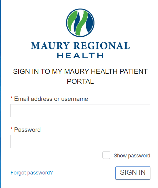 Maury Regional Patient Portal Login
