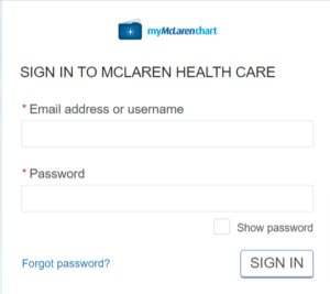 McLaren Patient Portal login