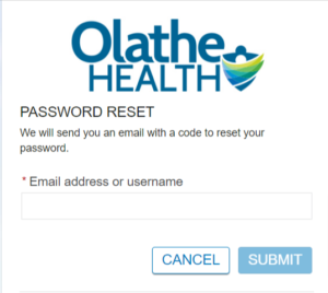 Forgot password of Olathe Health Patient Portal