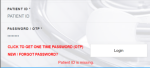 Forgot password of CMC Patient Patient Portal