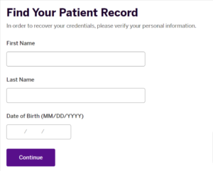 Forgot password of NYU Patient Portal