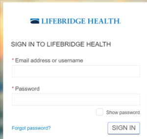 Lifebridge Health Patient Portal forgot Password