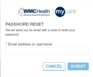 WMC Patient Portal forgot Password
