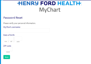 Henry Ford Patient Portal forgot Password